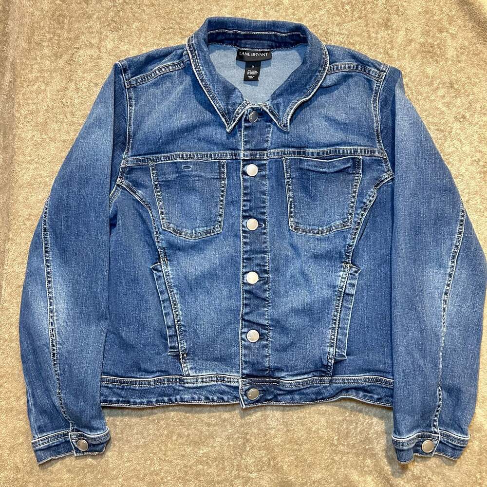 Lane Bryant Blue Denim Jean Jacket Size 24